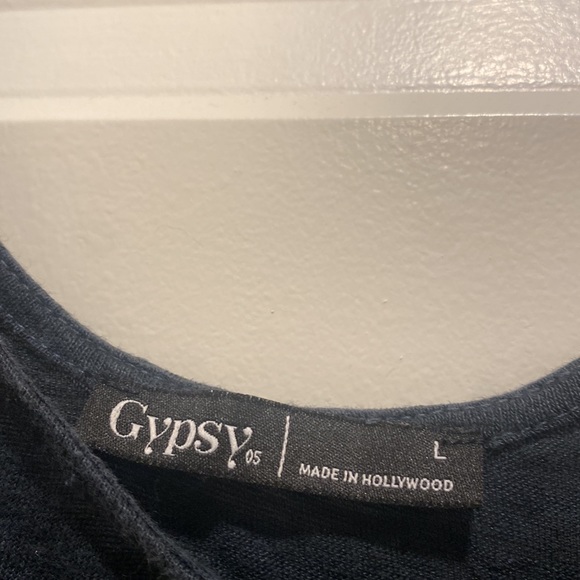 Gypsy 05 Navy Tie Dye Linen Tank - Picture 3 of 3